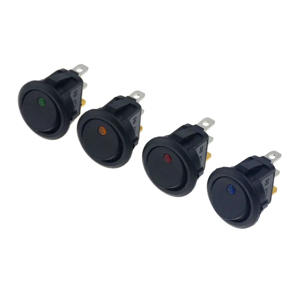 1 шт. автомобильный 12 В 3-контактный круглый тумблер СВЕТОДИОДНЫЙ Переключатель