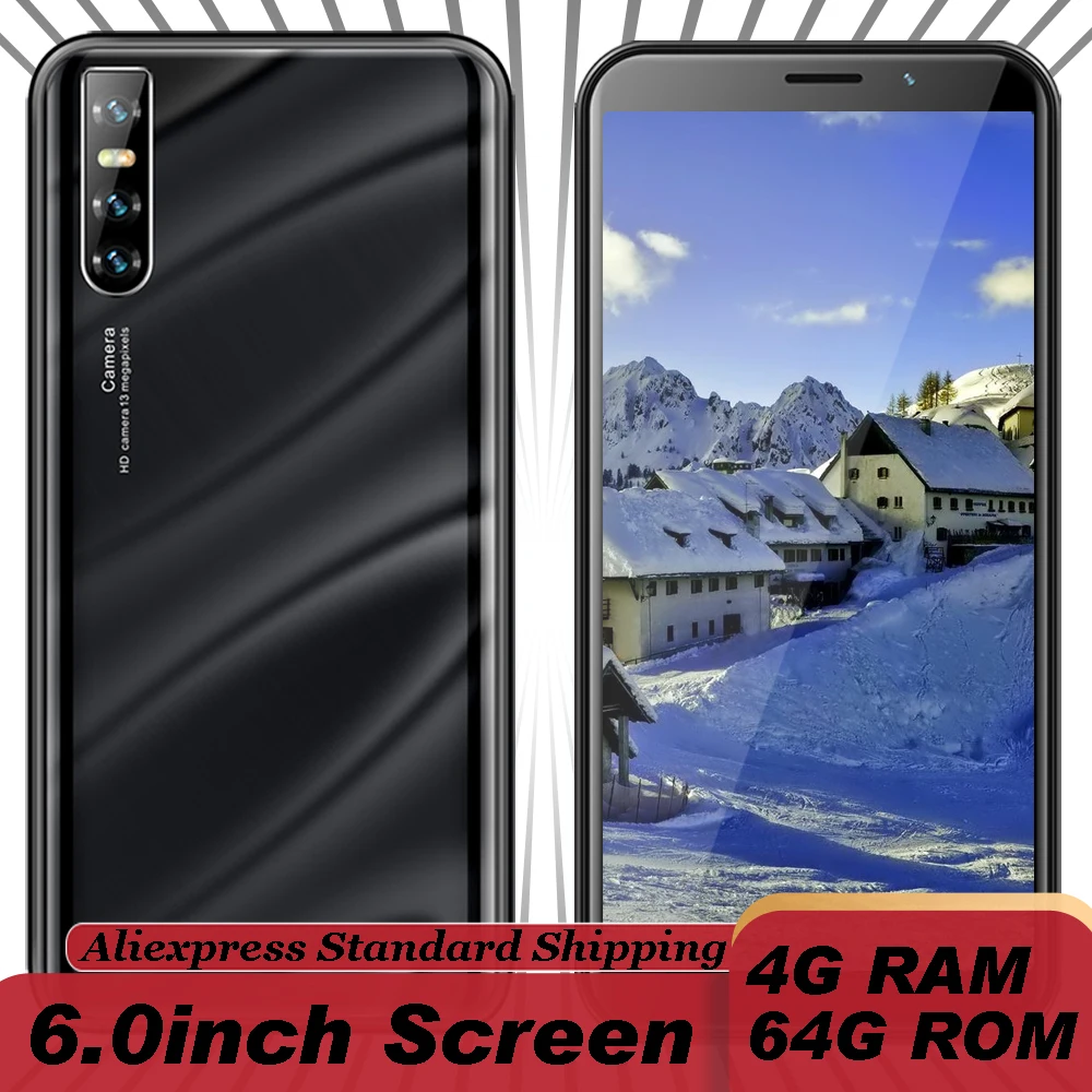 9X глобальная версия quad core смартфонов 5MP + 13MP 18:9 4 Гб Оперативная память 64