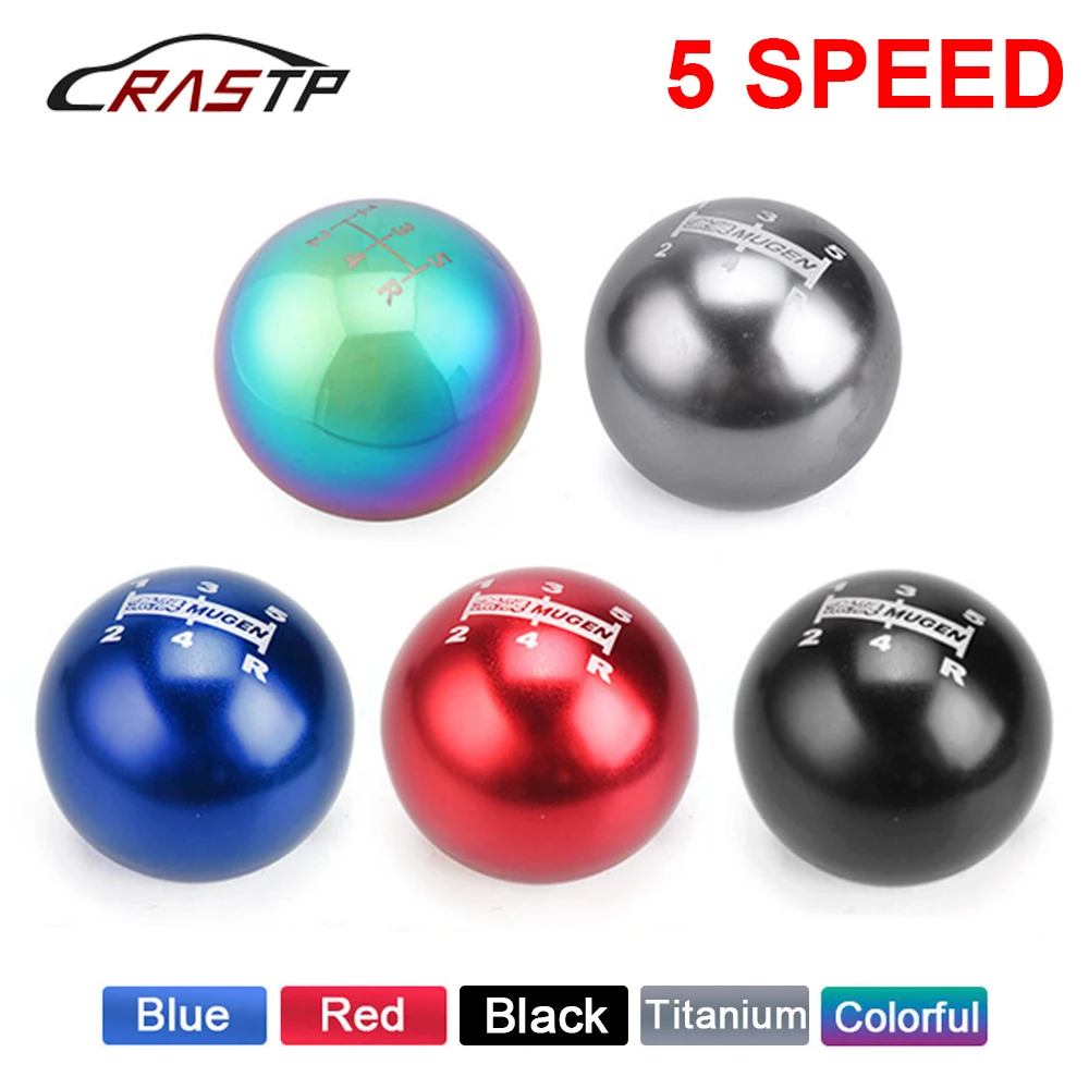

5 Colors MUGEN 5/6 Speed Universal Neo Chrome Manual Automatic Spherical Round Gear Shift Knob For Honda/TOYOTA/MAZDA RS-SFN012