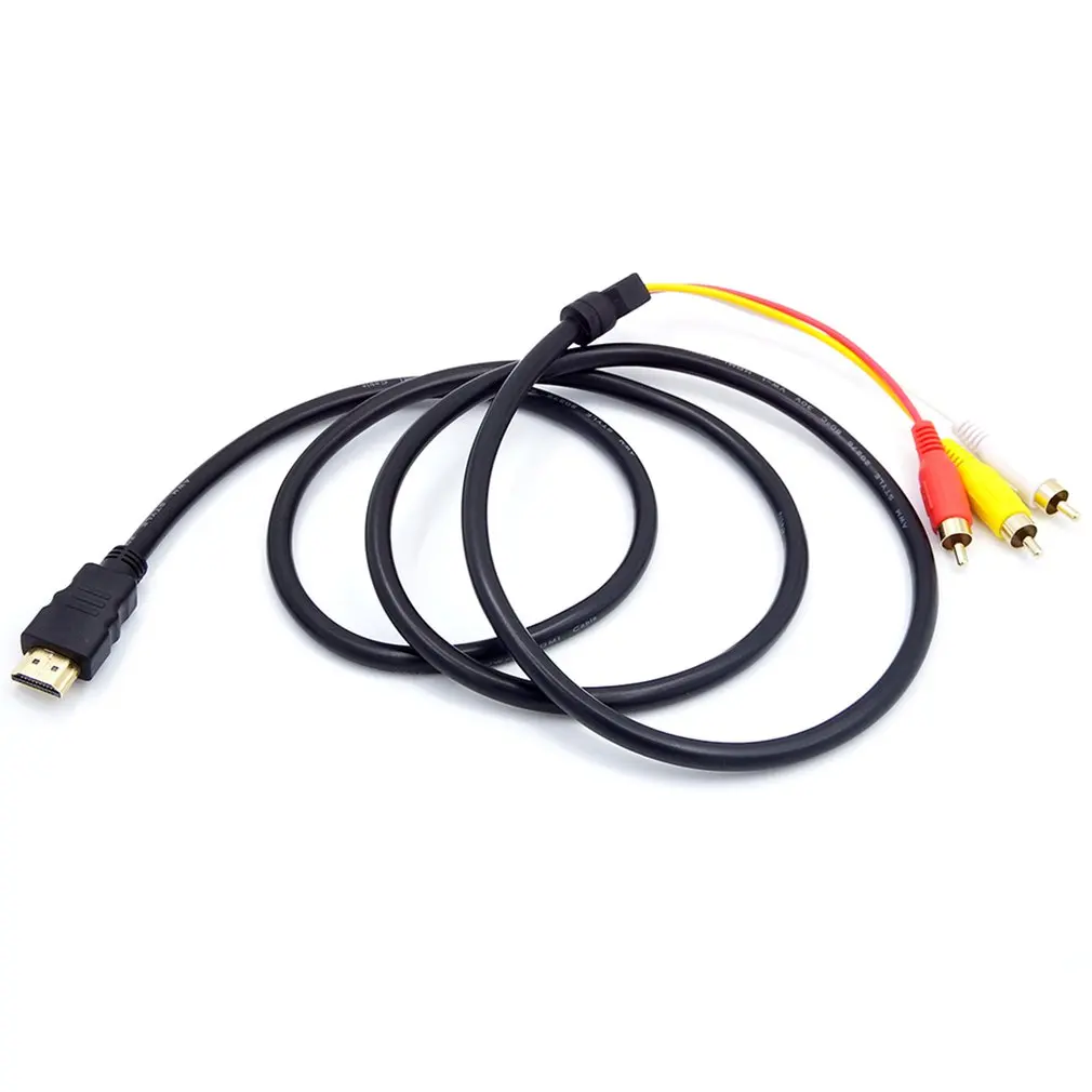 5 футов 1080P HDTV HDMI штекер к 3 RCA Аудио Видео AV кабель адаптер преобразователь