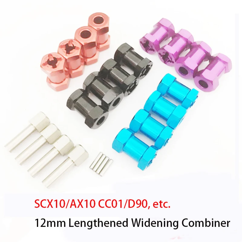 

4pcs/set RC Car Metal 12mm Wheel Hex Hub 15mm/20mm/25mm Extension Coupler for AXIAL SCX10 D90 CC01 F350 1/10 RC Crawler Original