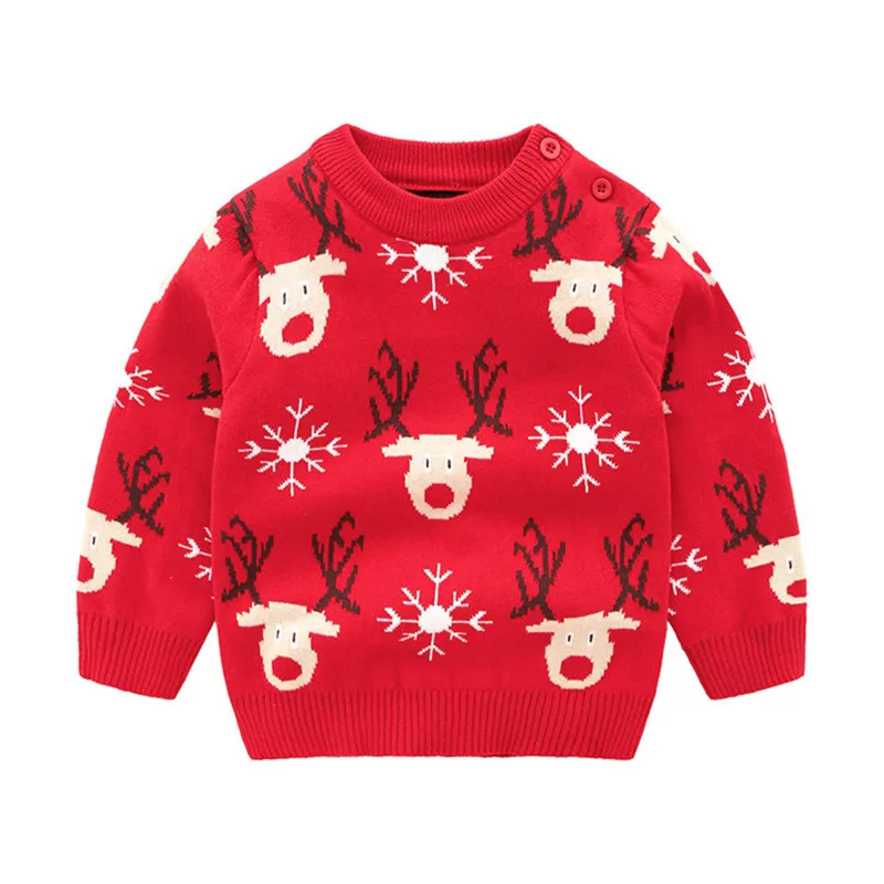 Детские свитера; хлопковый Рождественский свитер для малышей; вязаные свитера для мальчиков с изображением Санта-Клауса и оленя; кардиган для малышей; свитера для маленьких девочек; пуловер - Цвет: Фиолетовый