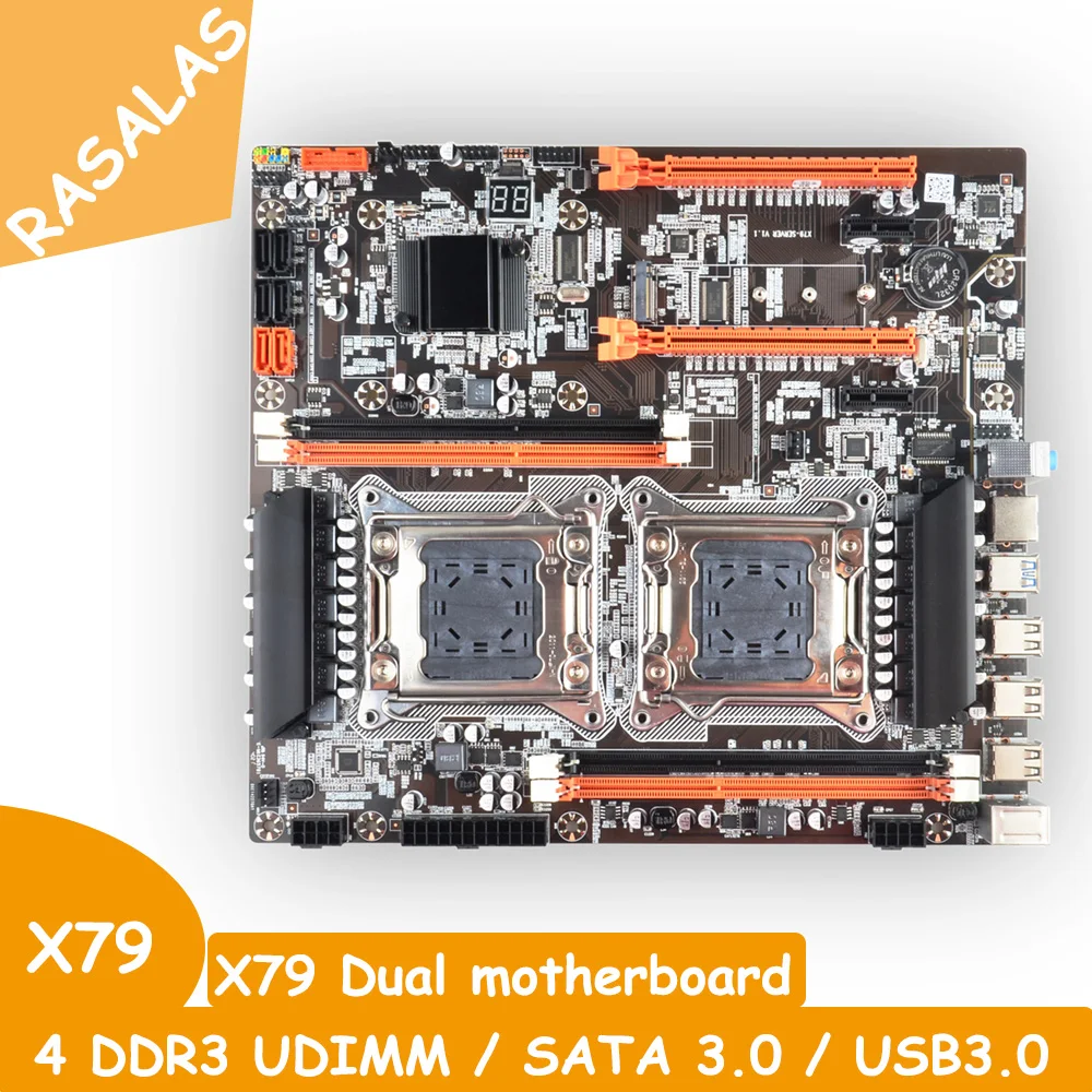 X79 Dual CPU материнская плата по стандарту ATX 4 * DDR3 128GB LGA2011 USB3.0 SATA3.0 M.2 | Компьютеры и