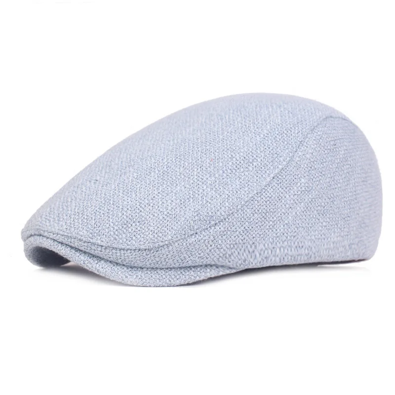 light blue Новинка, льняные береты, кепка s для мужчин и женщин, брендовая солнцезащитная Кепка унисекс, Кепка с утконосом s - Цвет: light blue