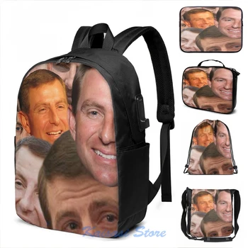 

Funny Graphic print The many faces of Dabo Swinney USB Charge Backpack men School bags Women bag Travel laptop bag