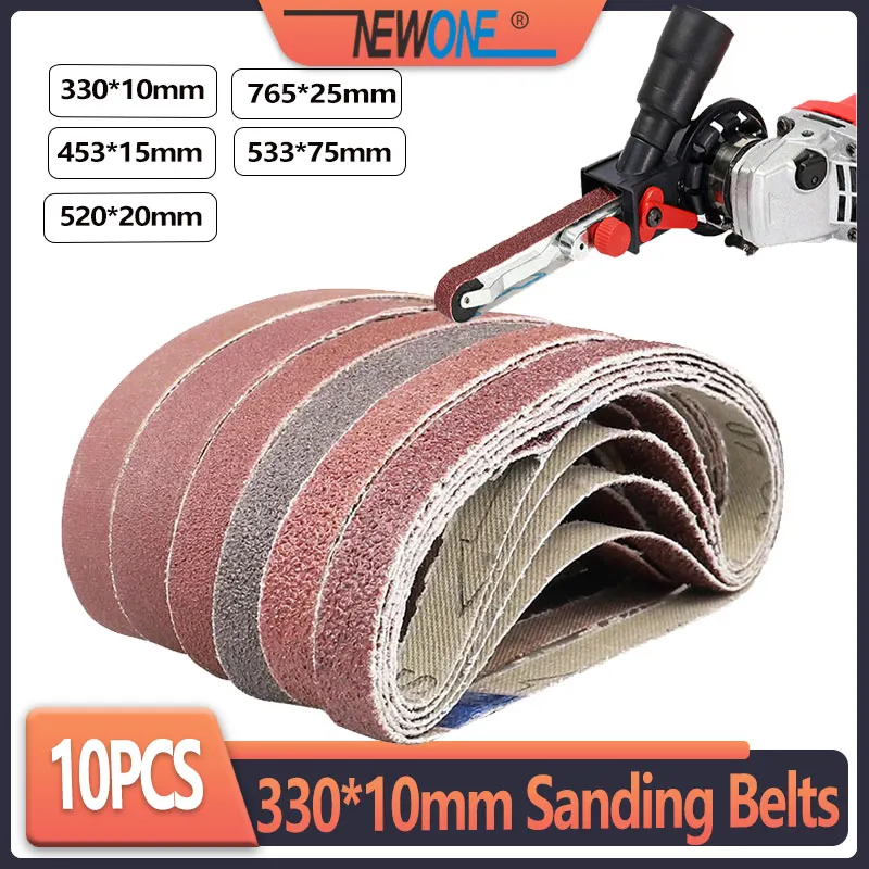10 Pcs 330*10mm/453*15mm Sanding Belts P40 P600 Abrasive Sanding