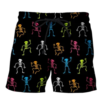 

PLstar Cosmos many Skull Comic Punk Rock Doodle 2018 Summer Men Casual Shorts 3d Trousers For Women/Men Shorts Dropshipping-3