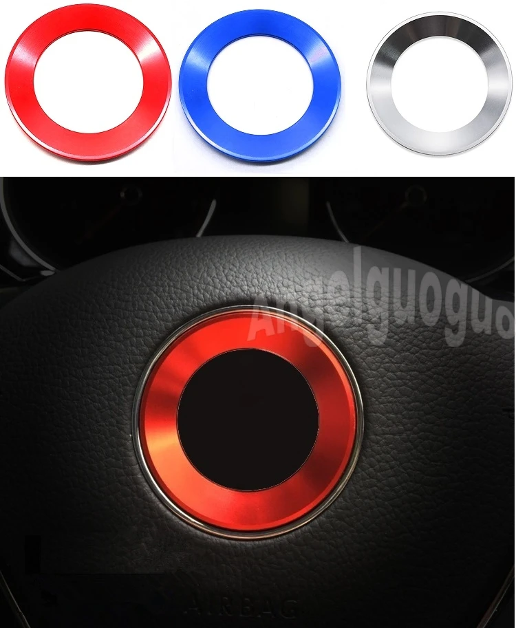 Aluminium Trim Car Steering Wheel Cover Logo Ring for Volkswagen VW Golf 6 7 MK6 MK7 Jetta MK5 MK6 POLO CC Passat B6 B7 TIGUAN