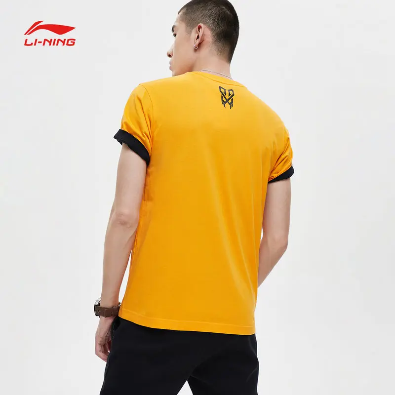 Li-Ning мужские баскетбольные майки, обычная посадка, 73% хлопок, 27% полиэстер, дышащая подкладка, удобные спортивные футболки из Джерси AHSP039 CJFM19