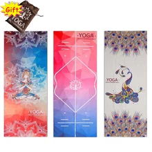 Печатные портативные полотенца для йоги, пилатеса, фитнеса, противоскользящие Чехлы для Ковриков Для Йоги с нескользящим клеем, одеяло для медитации в тренажерном зале на открытом воздухе