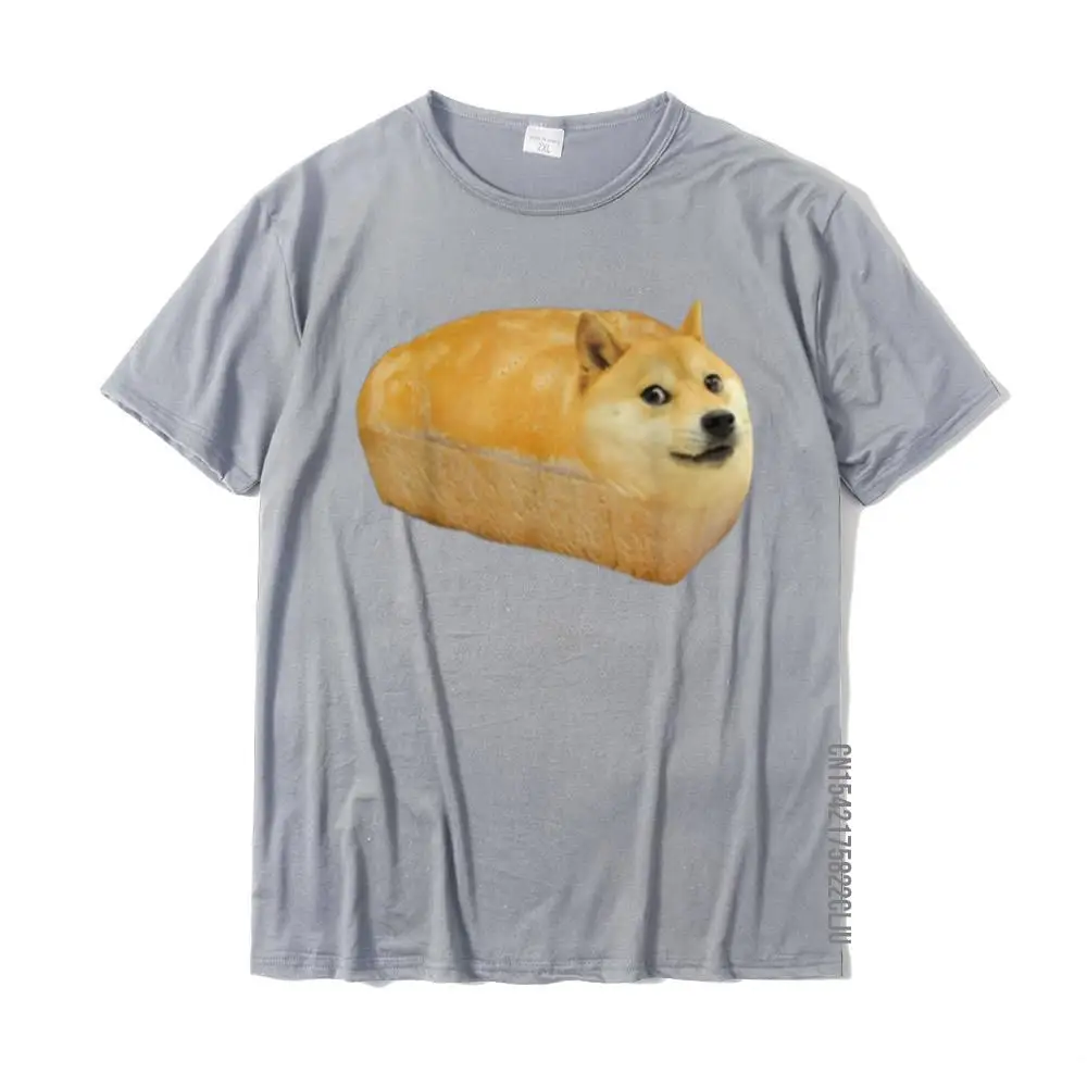 Cool Top T-shirts for Men Casual Summer Autumn T Shirt Short Sleeve Brand New Camisa Clothing Shirt Crewneck All Cotton Funny Shiba Inu Doge Bread Meme T-Shirt__24889 grey
