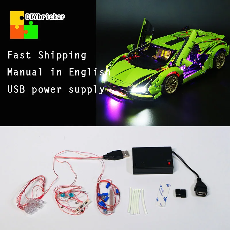 

RC LED Light Up Kit For 42115 High-Tech Series Sián FKP 37 Car Blocks Lamp Set Toys (Only Lighting No Model)
