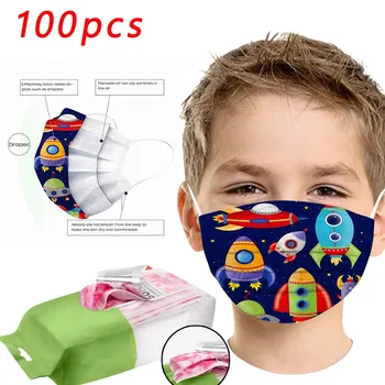 

Disposable Respirator Industrial 3ply Ear Loop Printed Face Mask Fashion Children'S Masks Safety Face Cover Маски Mascherine