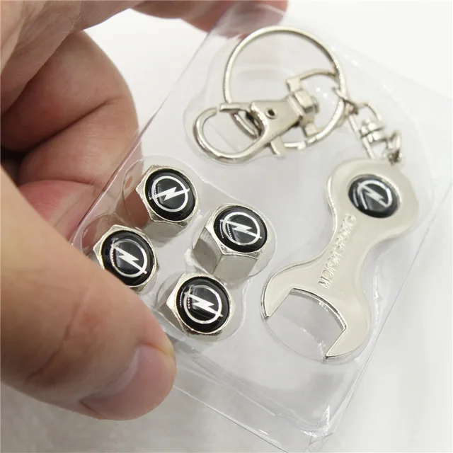 

Car Wheel Anti Dust Tyre Tire Valve Cap For OPEL Tyre With Keychain Spanner For Auto Logo Emblem Badge Vehicle Logo CNYOWO