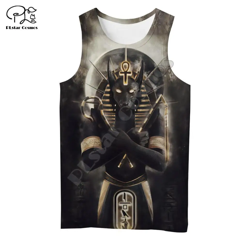 

PLstar Cosmos Horus God Eye of Egypt 3D Print Tank Top Pharaoh Anubis face Symbol Unisex Summer Vest Mens Womens sleeveless s-8