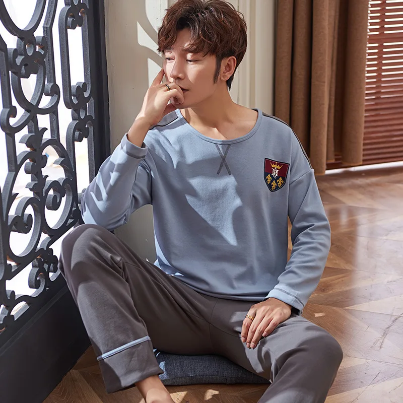 

66072 # Crown Emblem Pullover Am Men Long Sleeve Casual Tracksuit Pajamas Two-Piece Set Series