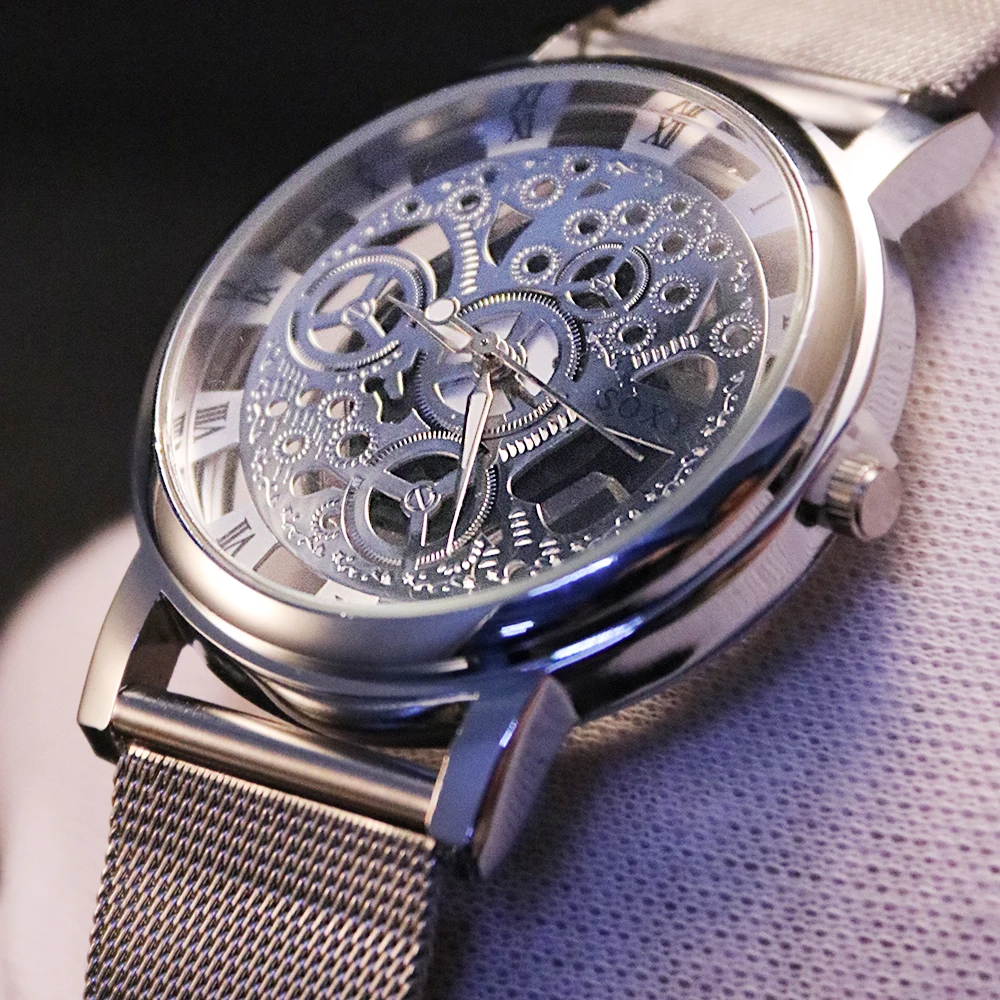 Часы наручные SOXY мужские скелетоны роскошные ажурные|reloj brand|reloj relojreloj masculino |