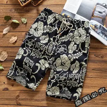 

2020 shorts men's five-point pants hemp rope fast drying beach pants hemp rope casual pants youth pants