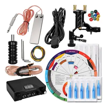 

BellyLady Black Starter Tattoo Machine Color Wheel Tattoo Needle Pad Rubber Band Practice Accessories Set Kit WSTZ0075_02