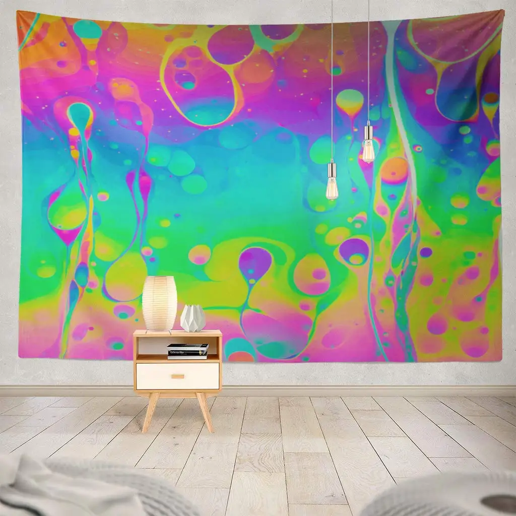 Psychedelic многоцветный ed мыльный пузырь абстрактный психоделический цвет пузыря гобелен с абстрактным рисунком