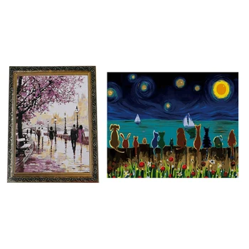 

2 Set 16X20Inch Paint By Number Kit DIY Digital Oil Acrylic Painting on Canvas Home Decor, Blossoms Park & Animal Feelings