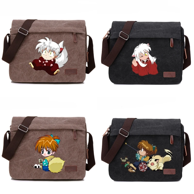 Холщовая сумка-мессенджер анимация Inuyasha на молнии мультяшная ранец Kirara сумка