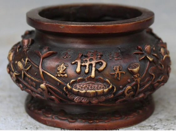 1214+++4&quot Chinese Buddhism Bronze Copper FengShui Lotus Incense Burner Censer Statue | Дом и сад