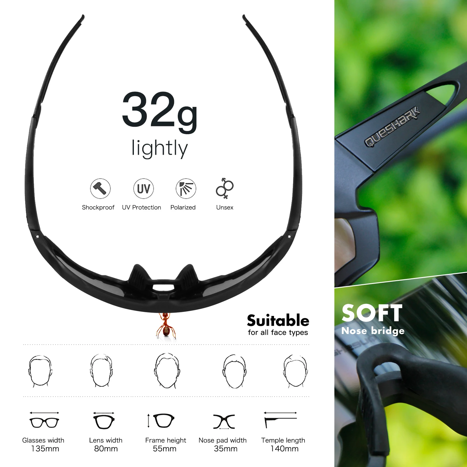 Queshark HD поляризованные велосипедные очки для мужчин и женщин 5 линз MTB дорожный велосипед TR90 рама