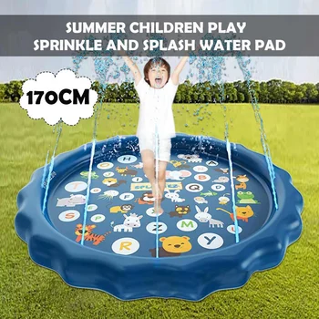 

170CM Sprinkle and Splash Play Mat Water Fun Toys for Outdoor Swimming Party Water Inflatable Play Pad Summer Backyard Kids