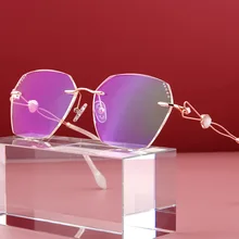 Обычные Blu-Ray без оправы, со стразами отделанные очки для предотвращения близорукости