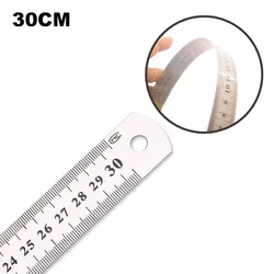 Straight Ruler Fine Inch Centimeter Scale Office Student Drawing Line Tool Stainless Steel 30cm 1PC Metal Xin Soft C08-0584