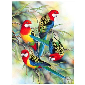 

Diy 5D Diamond Painting Animals Parrots Circular Drill Embroidery Cross Stitch Rhinestone Decoration Painting Hobby