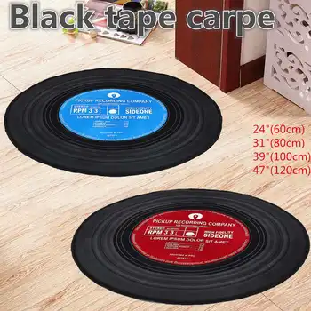 

Retro CD Carpet Mat Antique Sofa Chair Cushion Side Carpet Non-slip Short Velvet Mat Vinyl Records Model Door Decor Rug