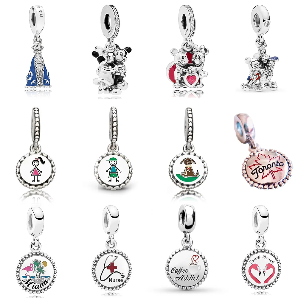 

NEW 100% 925 Sterling Silver Limited Edition Dress Cute Animal Dangle Charm Mood Pendant Fit DIY Bracelet Girl Original Jewelry