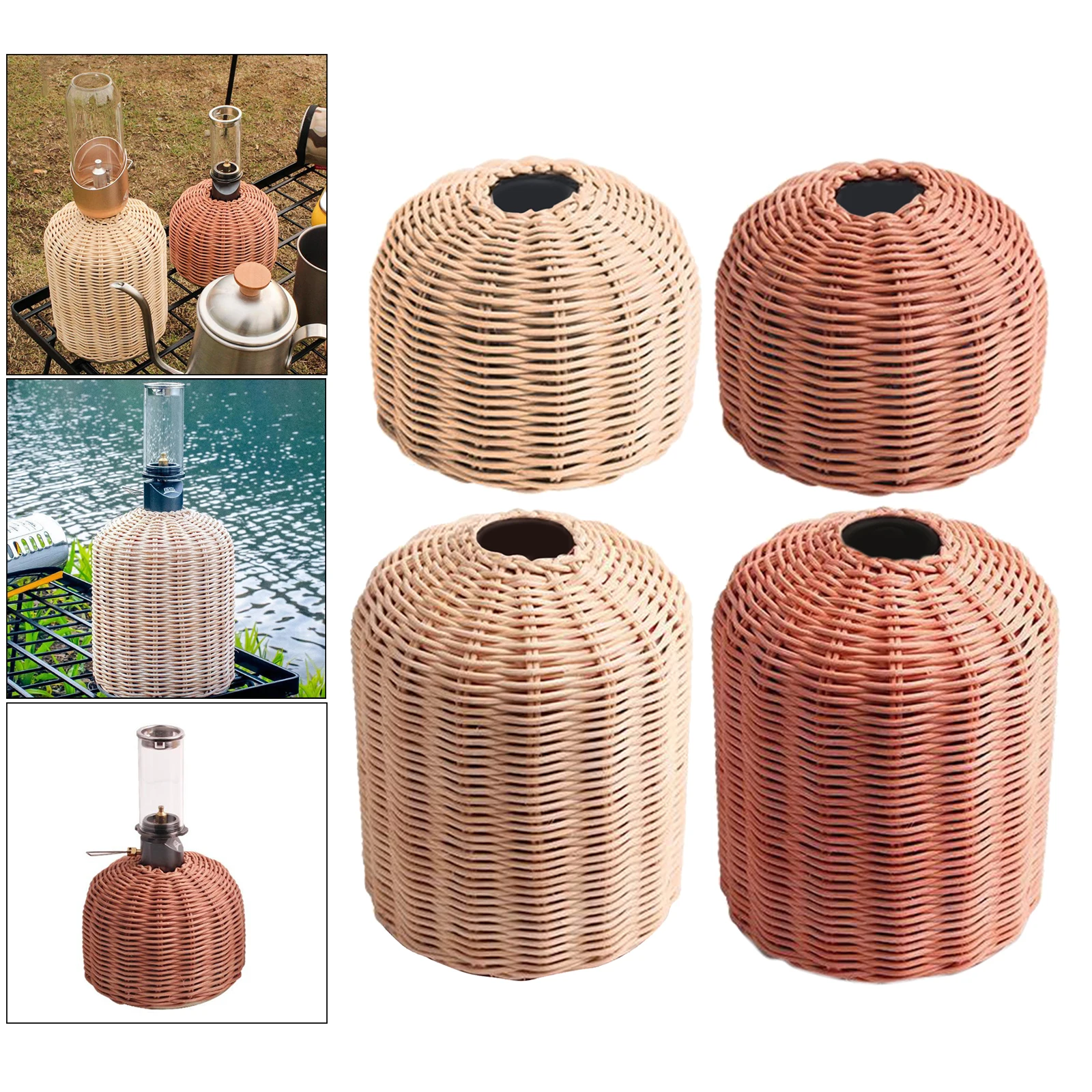 Rattan Handmade Woven Protective Cooking Gas Cylinder Cover Outdoor Hiking Pouch