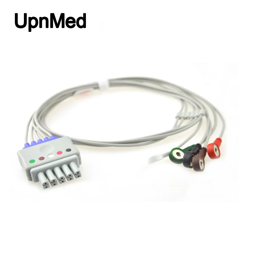 Совместимый драгер/Siemens 5 свинец ECG провода с защелкой типа, AHA СТАНДАРТ