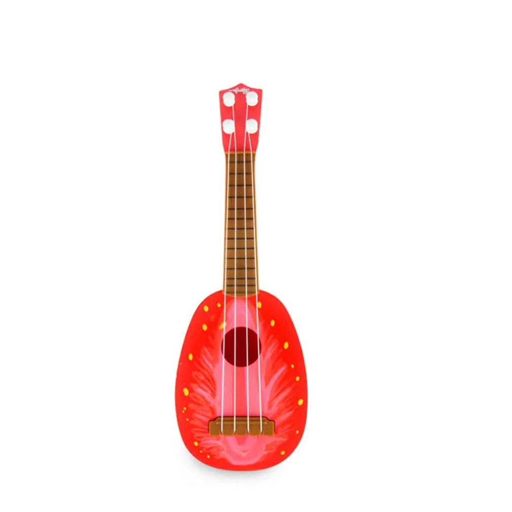 Сенсорные душевные слухи могут играть моделирование укулеле мини-гитары-фрукты игрушка ребенок Раннее Образование музыкальная игрушка инструмент - Цвет: large strawberry
