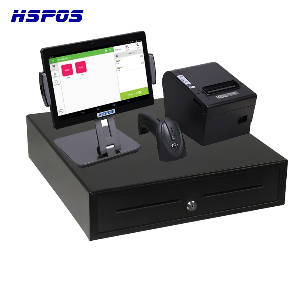 Новейшие 10 Inch POS кассовый Системы с принтером сканерах и денежный ящик HS
