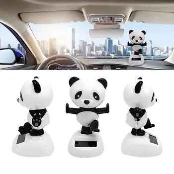 

1Pc Car Decoration Shaking Head Doll Auto Accessories Solar Power Toy Swinging Panda Car Interior Home Decor Kids Toys Gift