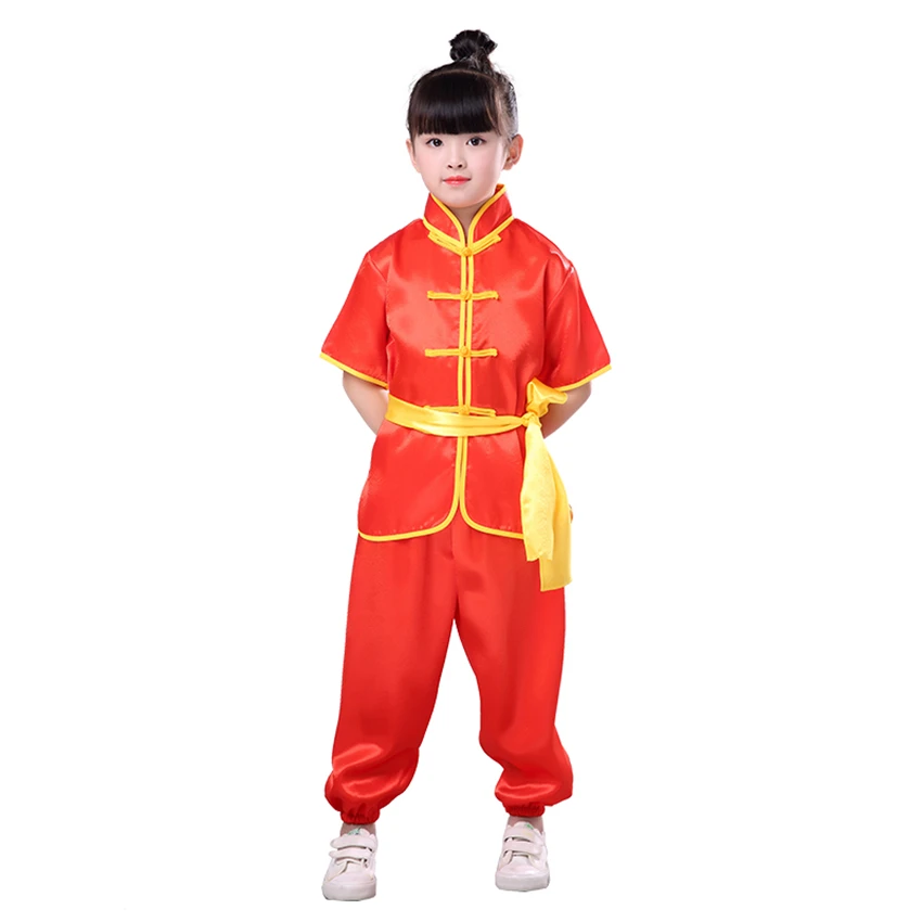 Kids Chinese Kung Fu Clothing Traditional Wushu Tai Chi Uniform for Boys Girls China Culture Tang Suit Performance Costumes
