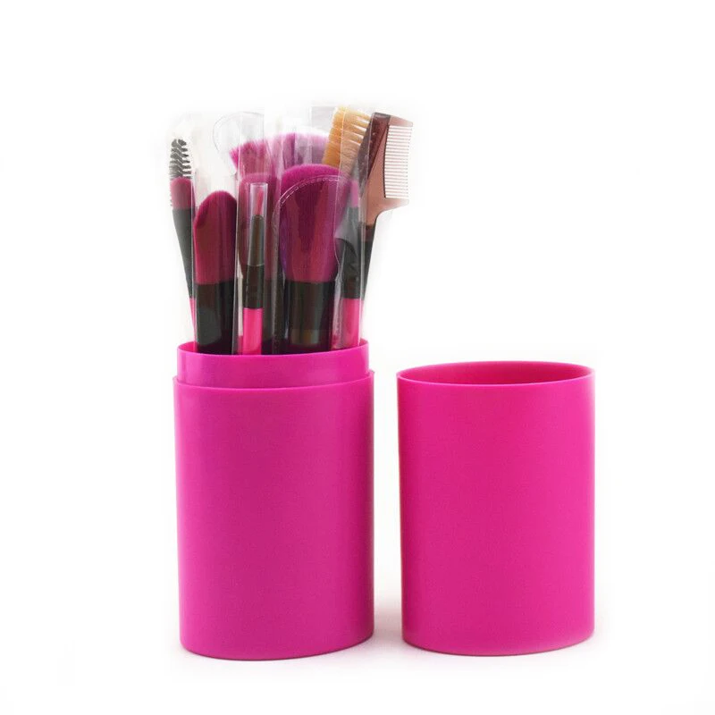 12pcs Bucket Make up Brushes Set for Face Powder Eyeshadow Concealer Blush Eyeliner Blending Xmas gift Makeup Tools - Handle Color: 03
