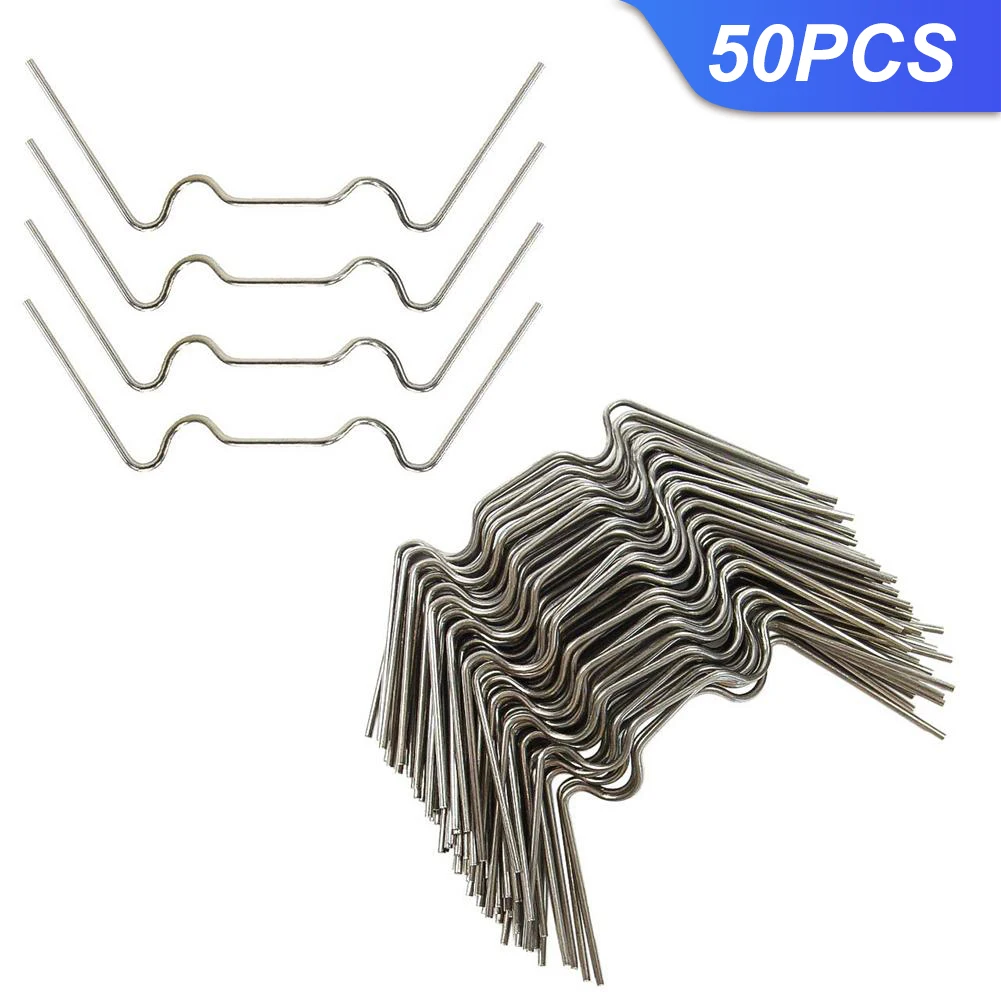 50PCS W-type gift Garden Ground Nail 1.2mm Shaped Garden Soil Nail Mulch Fix Tool Greenhouse Film Suitable for Boards, Wallpaper