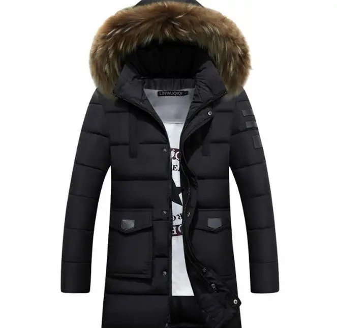 MEN'S Cotton-padded Coat Winter Mid-length Korean-style Thick down Jacket Cotton-padded Clothes Winter Cotton-padded Jacket Sub
