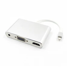 4 In 1 Digital Audio Video HDTV Converter For Lightning To VGA HDMI AV Adapter For IPhone Xs X 8 7 6plus For IPad Air/Mini/Pro цена 4 In 1 Digital Audio Video HDTV Converter For Lightning To VGA HDMI AV Adapter For IPhone Xs X 8 7 6plus For IPad Air/Mini/Pro цены онлайн