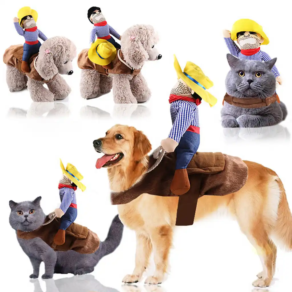 Pet Cat Cowboy Rider Dog Costume Dogs 