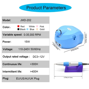 

35000 RPM Electric Nail Drill Machine Profession Pedicure Manicure Machine Nail Milling Cutter Nail Art Tools Nail Machine