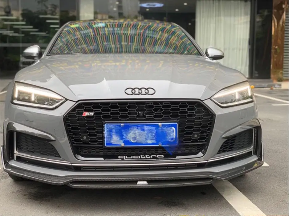 Для Audi A3 S3 A4 S4 A5 S5- Настоящее углеродное волокно для автомобиля передний бампер разветвители боковой ветер нож фартуки