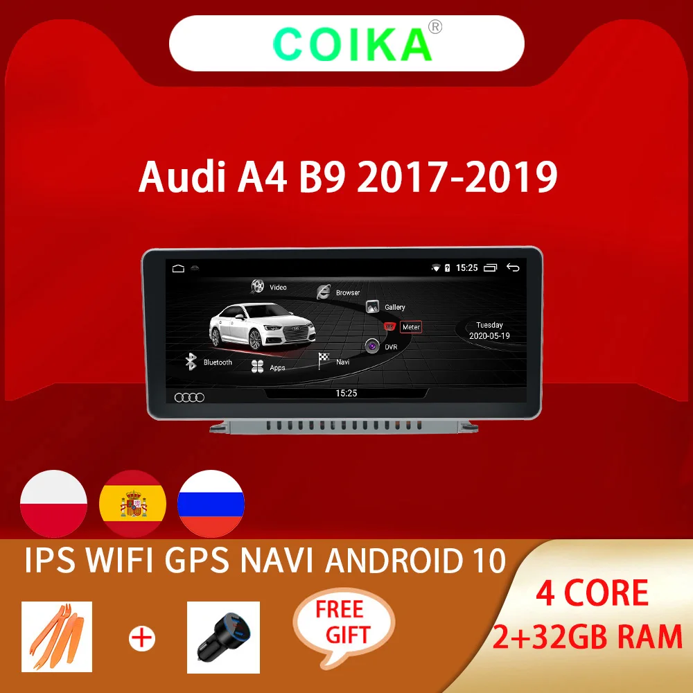 Автомобильный мультимедийный плеер Android 10 для Audi A4 B9 A5 2017 2019 WIFI 2 + 32 Гб RAM Google BT SWC GPS