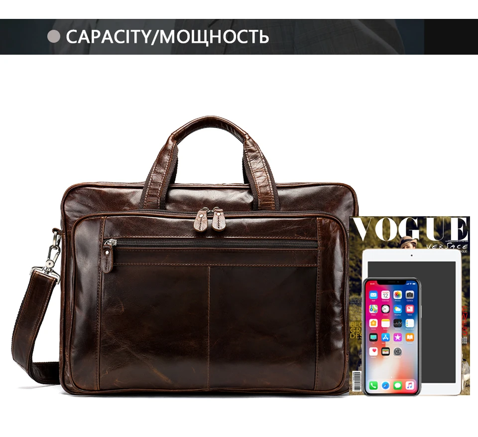 Мужской портфель 15,6 дюймов для ноутбука, натуральная кожа, мужская сумка, большая дорожная деловая сумка для компьютера Macbook Pro lenovo Dell Matebook