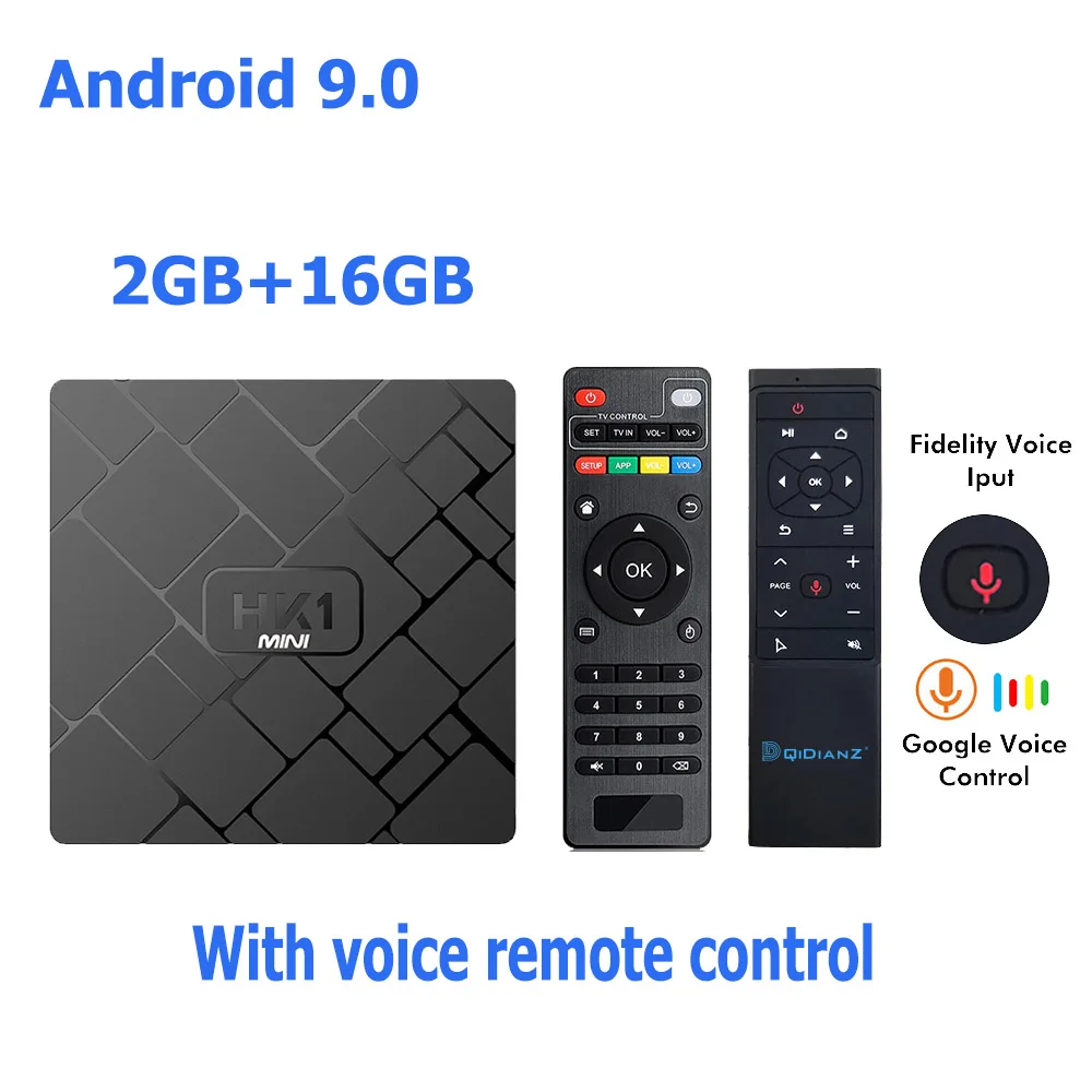 HK1 Мини Смарт ТВ приставка Android 9,0 2 ГБ+ 16 Гб RK3229 четырехъядерный wifi 2,4G 4K 3D HK1mini Google Netflix приставка - Цвет: 2G 16G -MT12